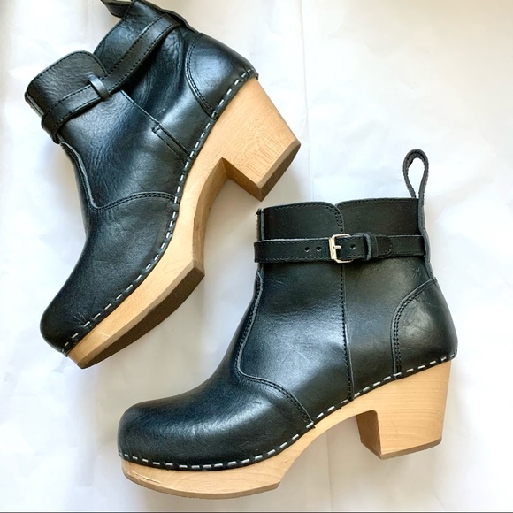 Swedish Hasbeens Shoes - Swedish Hasbeens Toffel Jodhpur Clog Buckle Bootie